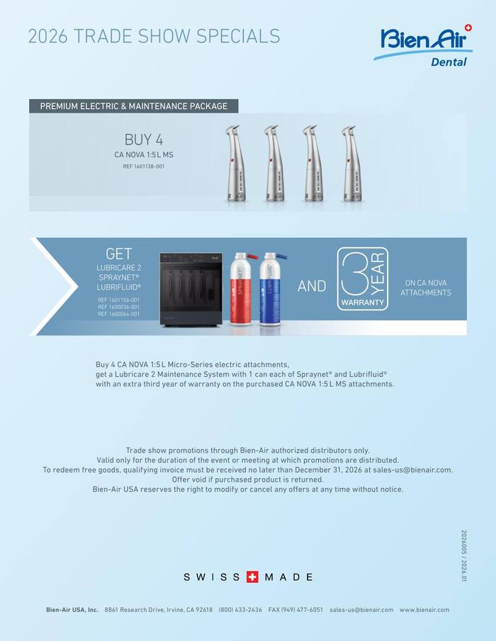 Bien-Air trade show specials flyer page